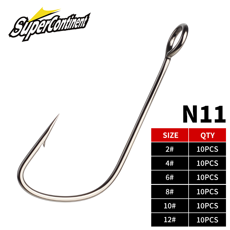Fishing Hook Assortment - Supercontinent 2#-12# 10pcs Barb Hook Fishing