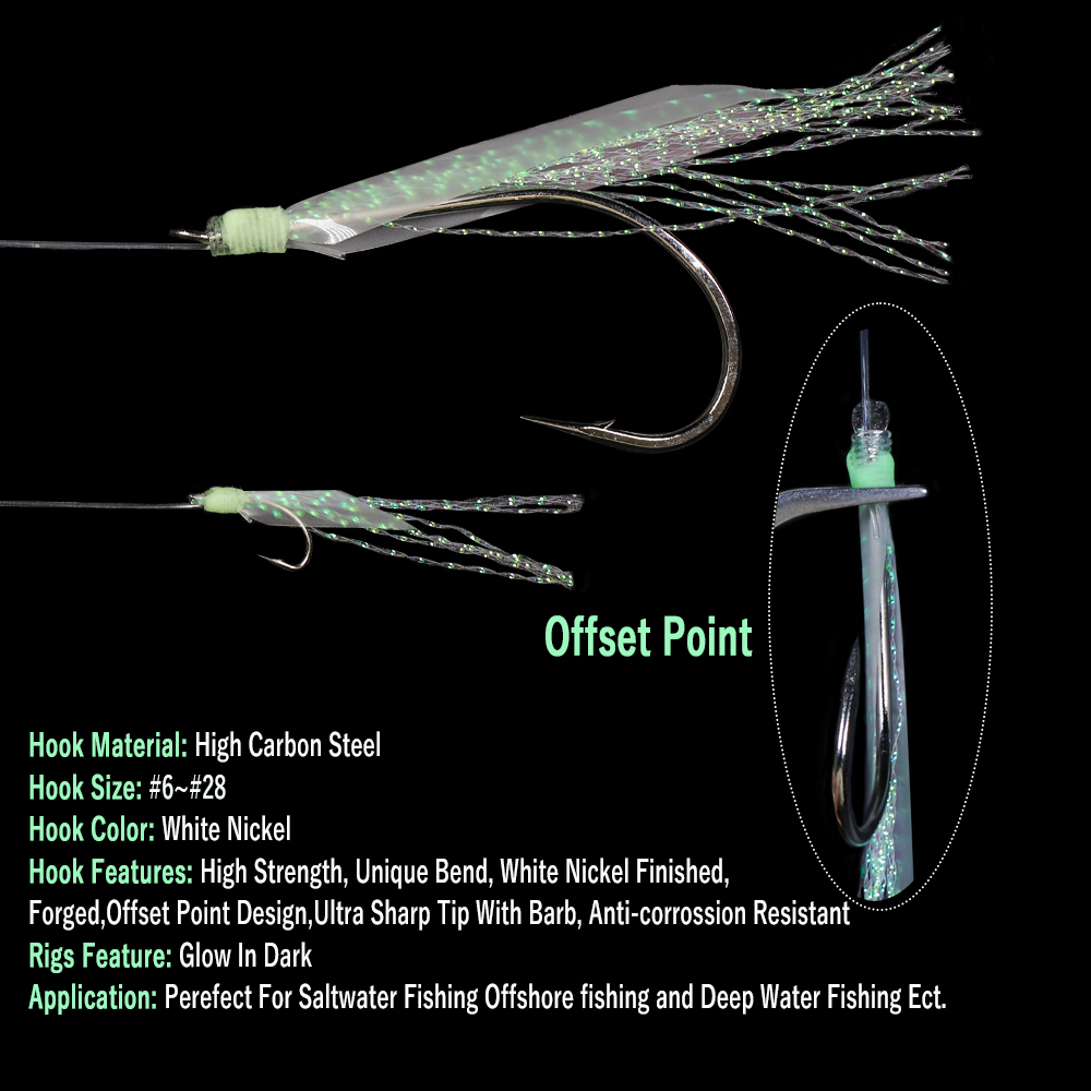 WIFREO 50pc Luminous Simulated - Fishing Hook Circle 评论和价格